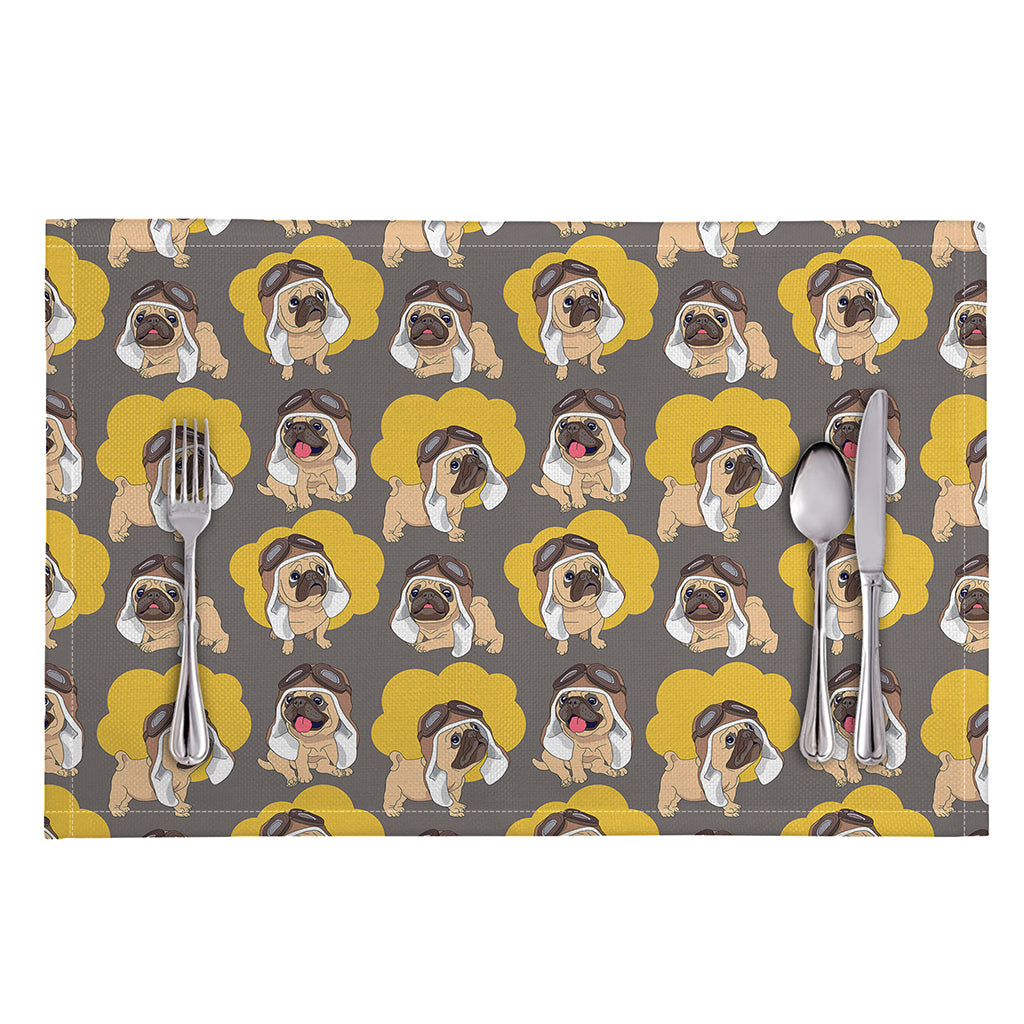 Pilot Pug Pattern Print Placemat