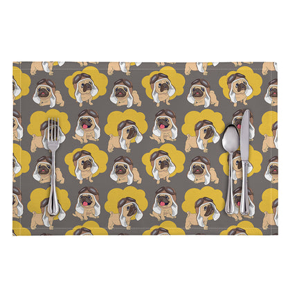 Pilot Pug Pattern Print Placemat