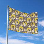 Pilot Pug Pattern Print Polyester Flag