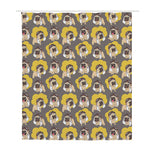 Pilot Pug Pattern Print Polyester Shower Curtain
