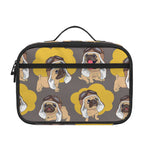 Pilot Pug Pattern Print Portable Lunch Bag