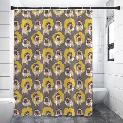 Pilot Pug Pattern Print Premium Shower Curtain
