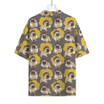 Pilot Pug Pattern Print Rayon Hawaiian Shirt