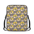 Pilot Pug Pattern Print Rectangular Crossbody Bag