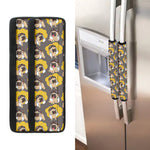Pilot Pug Pattern Print Refrigerator Handle Covers