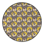 Pilot Pug Pattern Print Round Floor Mat