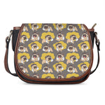 Pilot Pug Pattern Print Saddle Bag