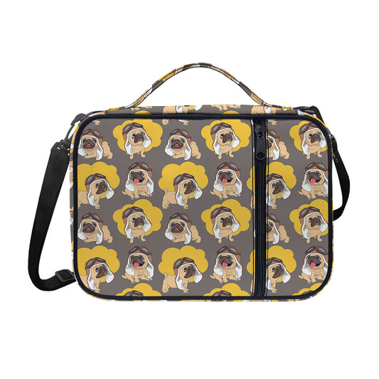 Pilot Pug Pattern Print Shoulder Strap Bible Bag