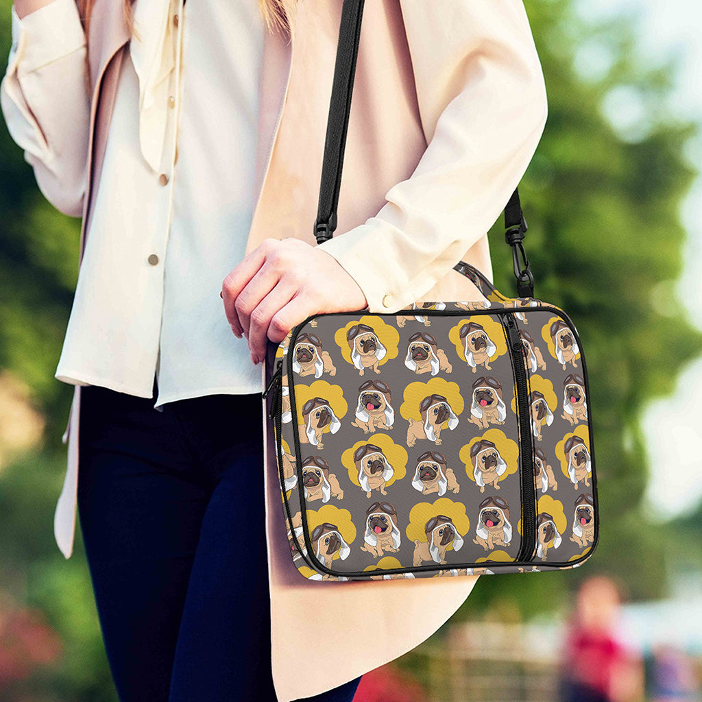 Pilot Pug Pattern Print Shoulder Strap Bible Bag
