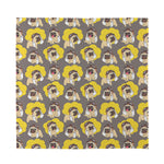 Pilot Pug Pattern Print Silk Bandana