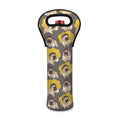 Pilot Pug Pattern Print Single Neoprene Wine Tote