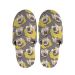 Pilot Pug Pattern Print Slippers