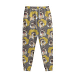 Pilot Pug Pattern Print Sweatpants