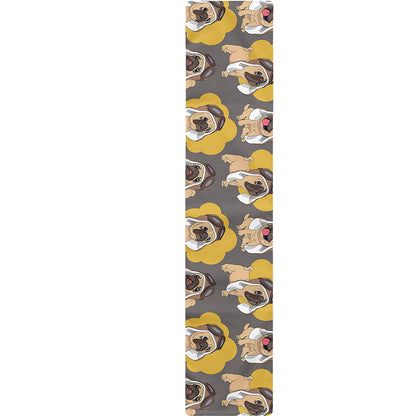 Pilot Pug Pattern Print Table Runner
