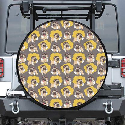 Pilot Pug Pattern Print Tire Cover