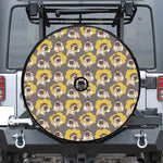 Pilot Pug Pattern Print Tire Cover With Camera Hole