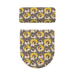 Pilot Pug Pattern Print Toilet Lid And Tank Cover Set