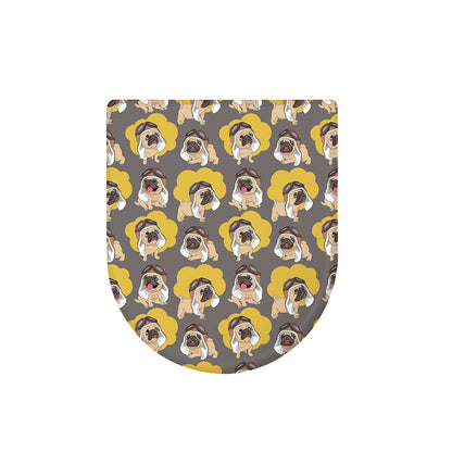 Pilot Pug Pattern Print Toilet Lid Cover