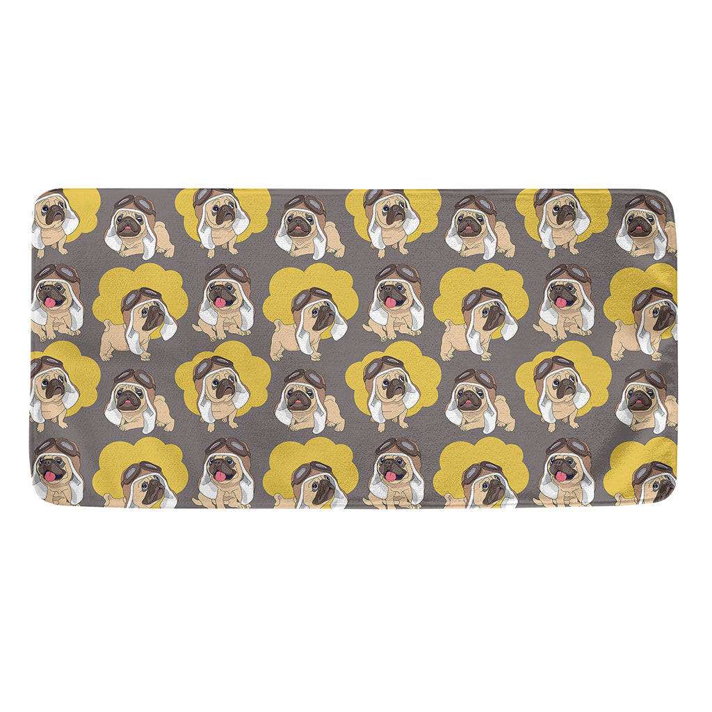 Pilot Pug Pattern Print Towel