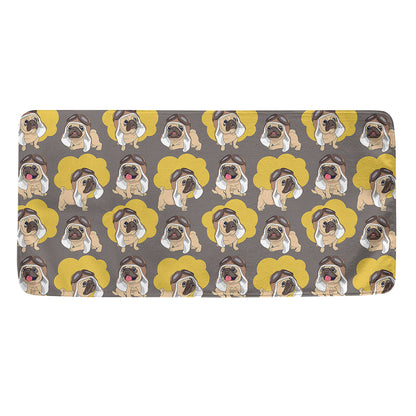 Pilot Pug Pattern Print Towel