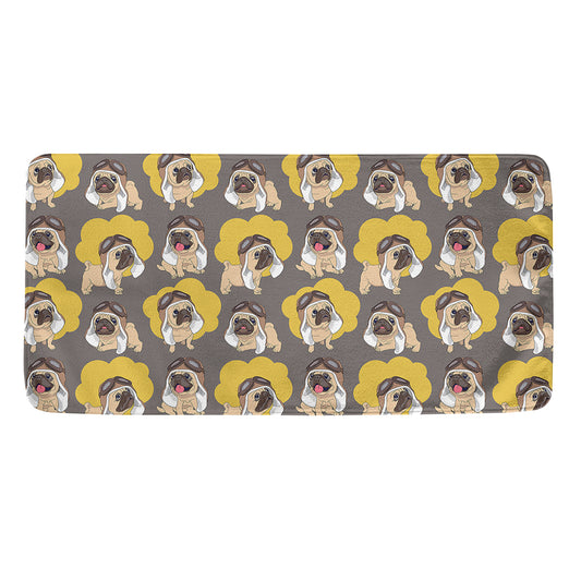 Pilot Pug Pattern Print Towel