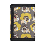 Pilot Pug Pattern Print Trifold Wallet