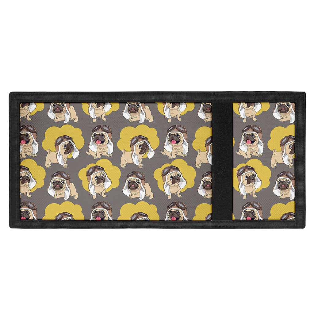 Pilot Pug Pattern Print Trifold Wallet