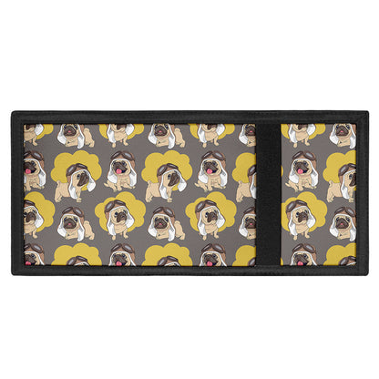 Pilot Pug Pattern Print Trifold Wallet