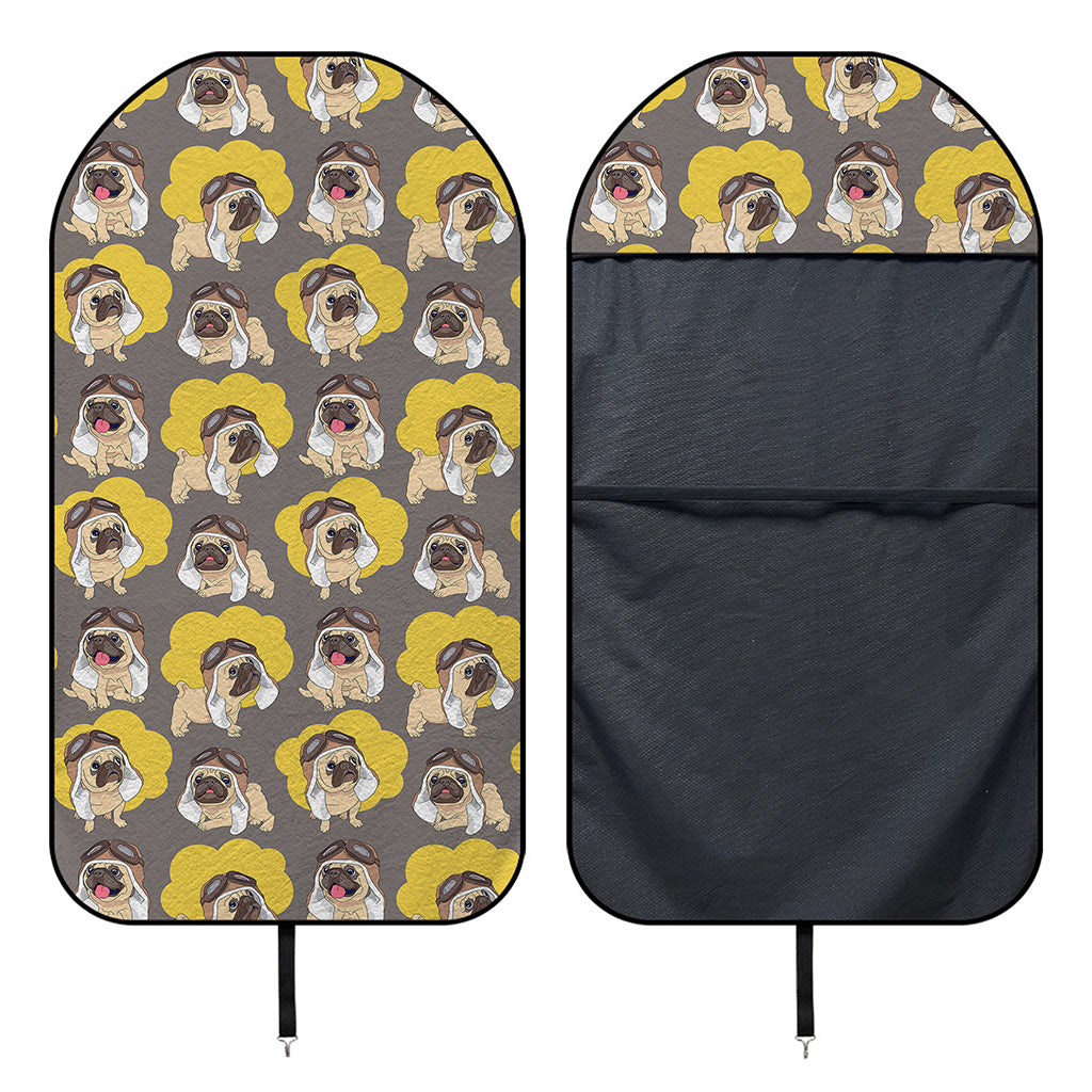 Pilot Pug Pattern Print Waterproof Car Seat Cover