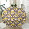 Pilot Pug Pattern Print Waterproof Round Tablecloth