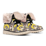 Pilot Pug Pattern Print Winter Boots