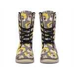 Pilot Pug Pattern Print Winter Boots