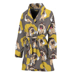Pilot Pug Pattern Print Women's Bathrobe