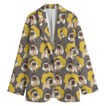 Pilot Pug Pattern Print Women's Blazer