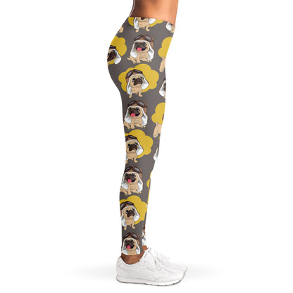 Pilot Pug Pattern Print Women's Leggings