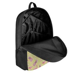 Pineapple And Flamingo Pattern Print 17 Inch Backpack