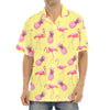 Pineapple And Flamingo Pattern Print Aloha Shirt