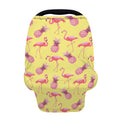 Pineapple And Flamingo Pattern Print Baby Seat Cover