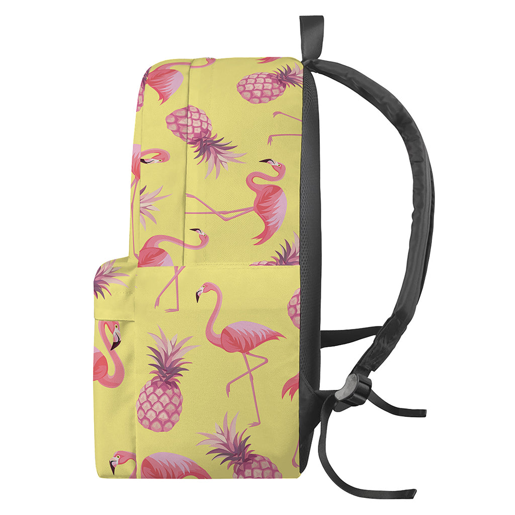 Pineapple And Flamingo Pattern Print Backpack