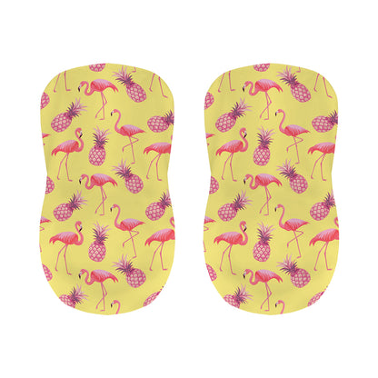 Pineapple And Flamingo Pattern Print Bar Stool Covers