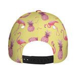 Pineapple And Flamingo Pattern Print Baseball Cap