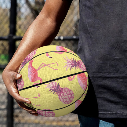 Pineapple And Flamingo Pattern Print Basketball