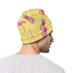 Pineapple And Flamingo Pattern Print Beanie