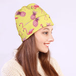 Pineapple And Flamingo Pattern Print Beanie