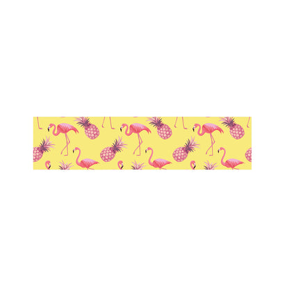Pineapple And Flamingo Pattern Print Bed Runner