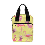 Pineapple And Flamingo Pattern Print Bible Tote Bag