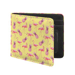 Pineapple And Flamingo Pattern Print Bifold Wallet