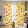 Pineapple And Flamingo Pattern Print Blackout Pencil Pleat Curtains