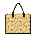 Pineapple And Flamingo Pattern Print Canvas Tote Bag