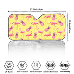 Pineapple And Flamingo Pattern Print Car Windshield Sun Shade